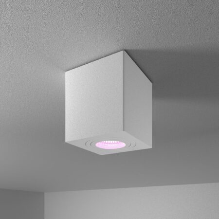 Gibbon - LED smart opbouwspot - vierkant - IP65 waterdicht - GU10 - RGBWW - Wifi + Bluetooth - Google Home
