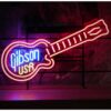 Gibson USA Guitar Neon Verlichting 80 x 50 cm - Rood