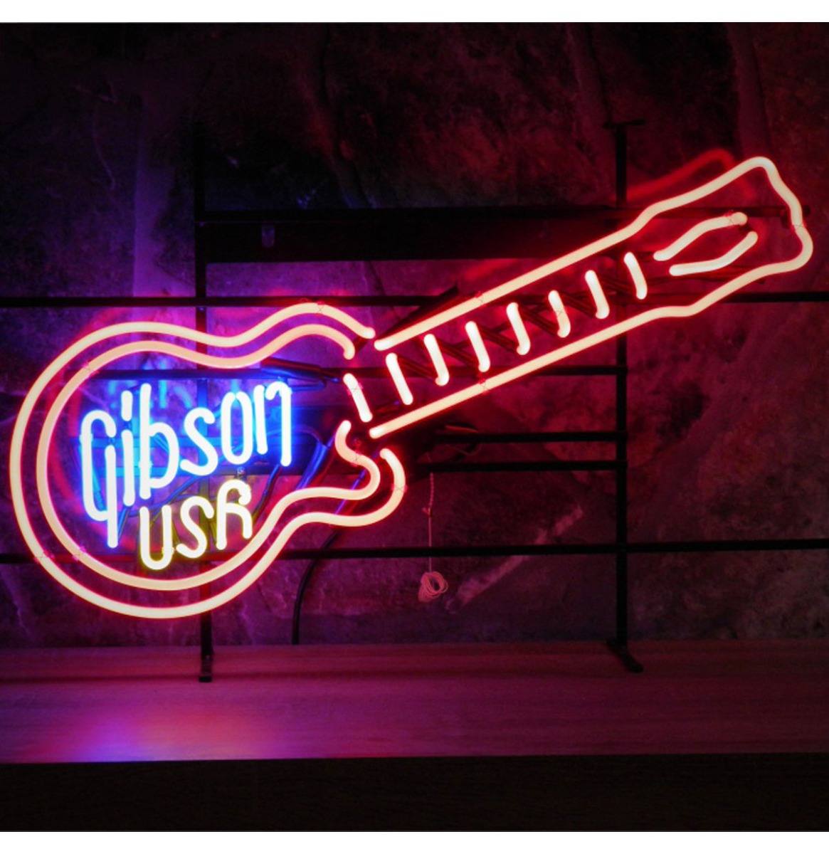 Gibson USA Guitar Neon Verlichting 80 x 50 cm - Rood