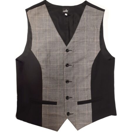 Gilet Black Alabama Check-S | Bennies Fifties