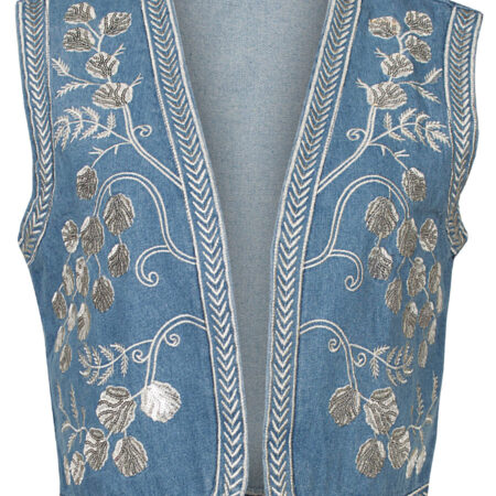 Gilet Denim Broderie | Fashionize