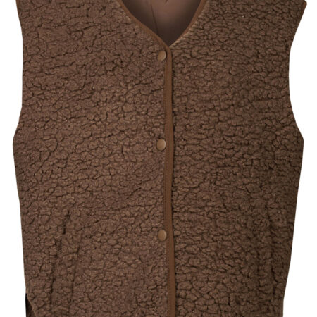 Gilet Teddy Donkerbruin | Fashionize
