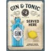 Gin Tonic Served Here Metalen Bord 30 x 40 cm | Fiftiesstore