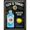 Gin & Tonic Served Here Metalen Bord - 30 x 40 cm - Speciale Metallic Editie | Nostalgic Art