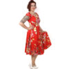 Gina Seville Midi Dress Red-36 (NL)/ 10 (UK) | 47% korting | The Pretty Dress Company