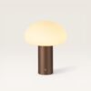 Givaro - Paddenstoel lamp oplaadbaar Brons 25 cm - Dressoir lamp - Scandinavisch design - Draadloze tafellamp - Dimbaar - Glazen kap - USB-C - 3000K/4500K/6500K | LUSENZ