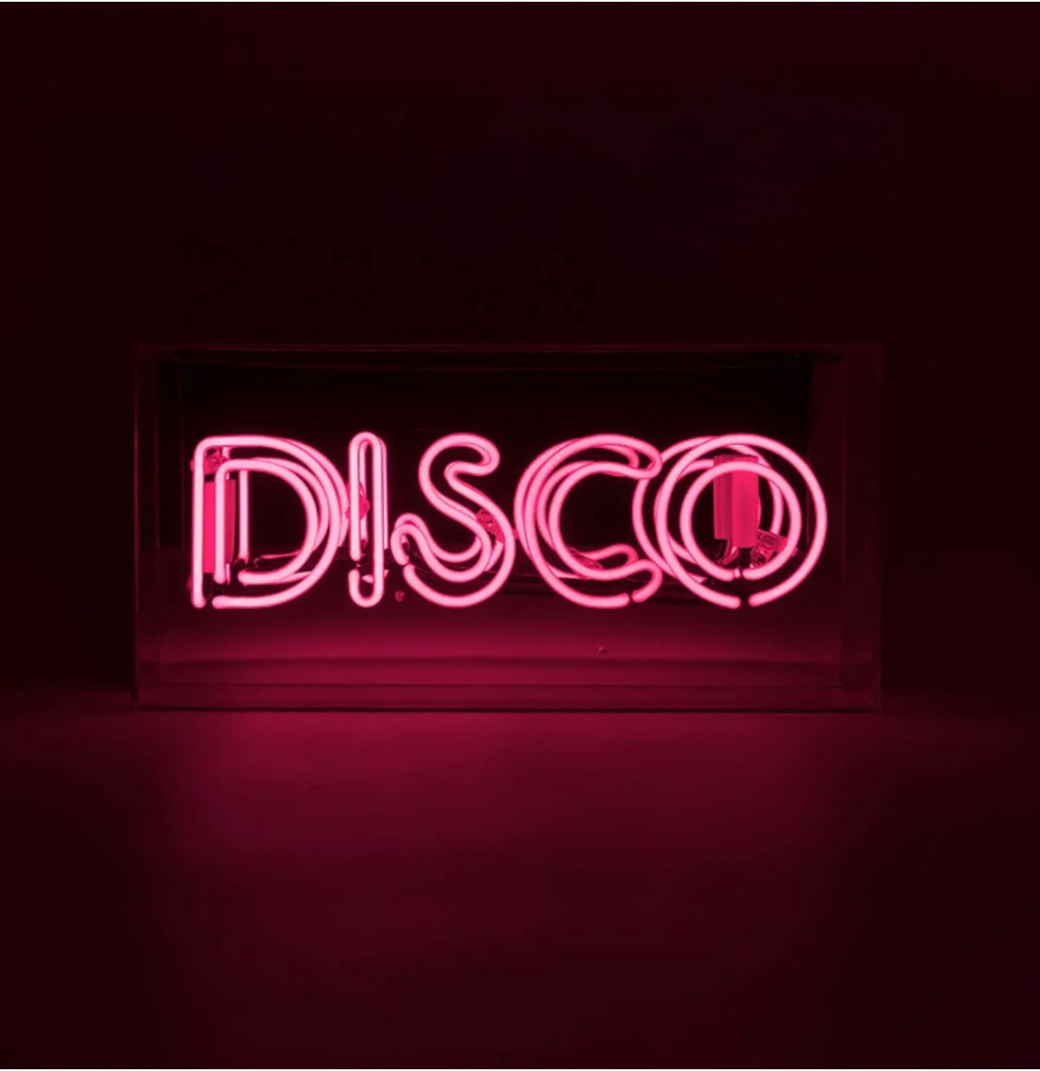 Glas Neon Box - Disco (Roze) | Fiftiesstore