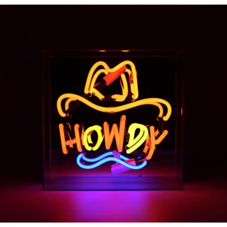 Glas Neon Box - Howdy | Fiftiesstore