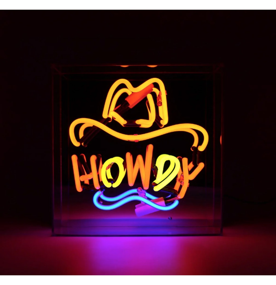 Glas Neon Box - Howdy | Fiftiesstore