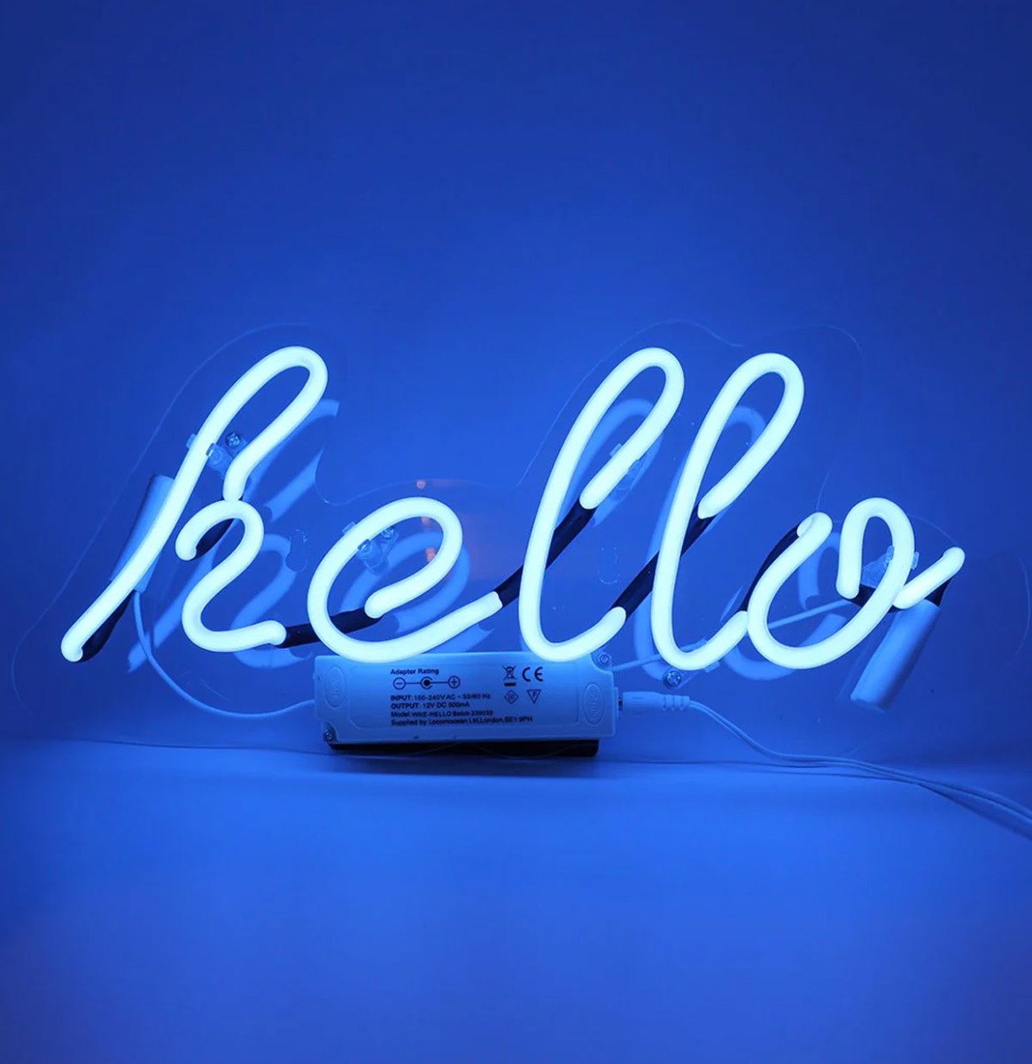 Glas Neon Licht - 'hello' Wandbord | Fiftiesstore