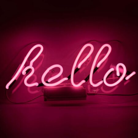 Glas Neon Licht - 'hello' Wandbord Roze | Fiftiesstore