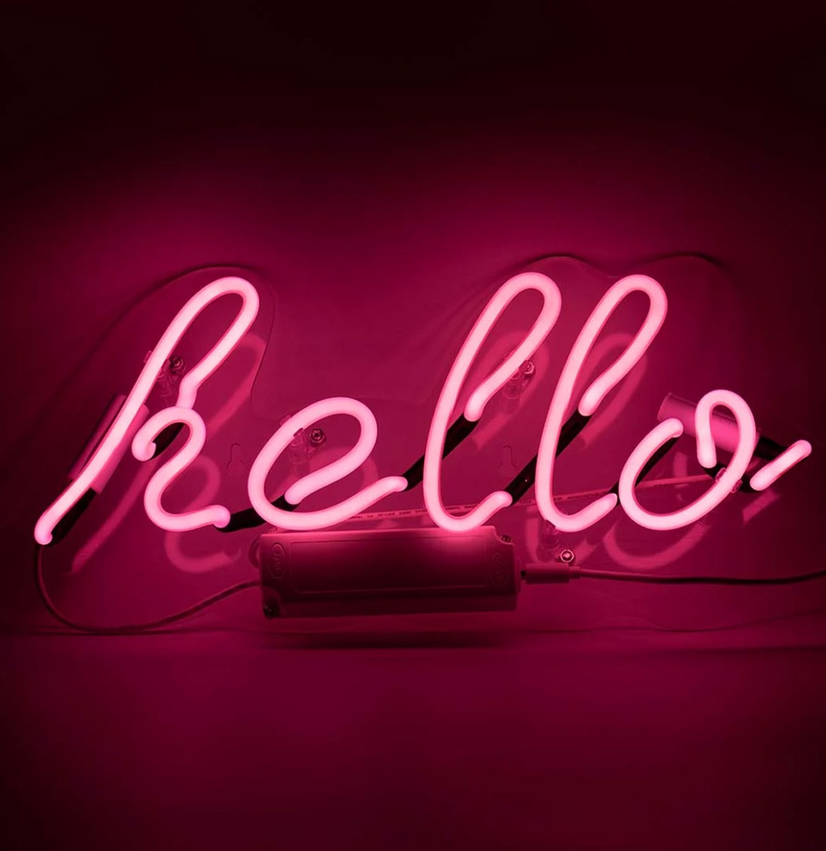 Glas Neon Licht - 'hello' Wandbord Roze | Fiftiesstore