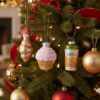 Glazen Figuur Kerstballen - Koffie