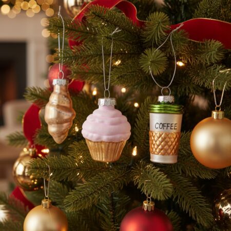 Glazen Figuur Kerstballen - Koffie