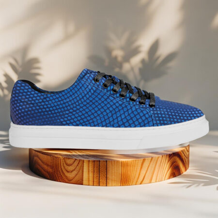 Gleaming Blue Sneakers Lureaux - Handgemaakte Nette Schoenen Voor Heren | Lureaux