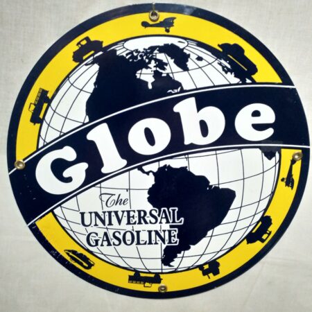 Globe The Universal Gasoline Emaille Bord | Fiftiesstore