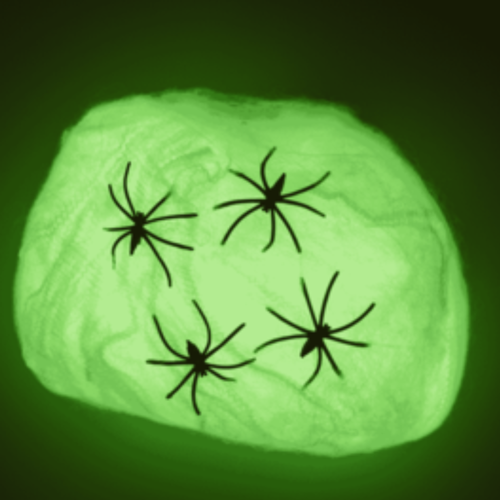 Glow in the Dark Spinnenweb - Inclusief 4 Spinnen - Halloween Decor | OUT OF THE BLUE