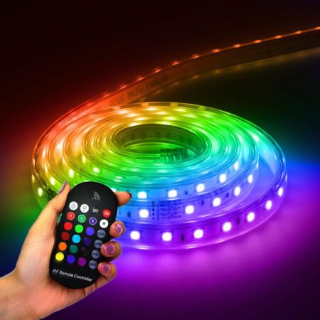 Glow60 RGB LED Strip 2 meter - IP65 waterdicht - Dimbaar - Buiten & Binnen - 60 LEDs/m - 14 Watt 616lm - SMD 5050 - IP65 waterdicht - Inkortbaar per meter | HOFTRONIC