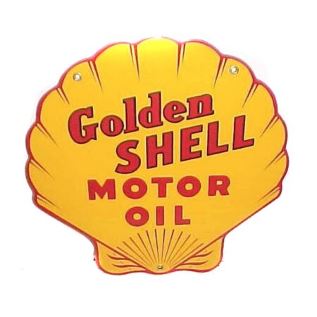 Golden Shell Motor Oil Emaille Bord 12"/ 30 cm | Shell
