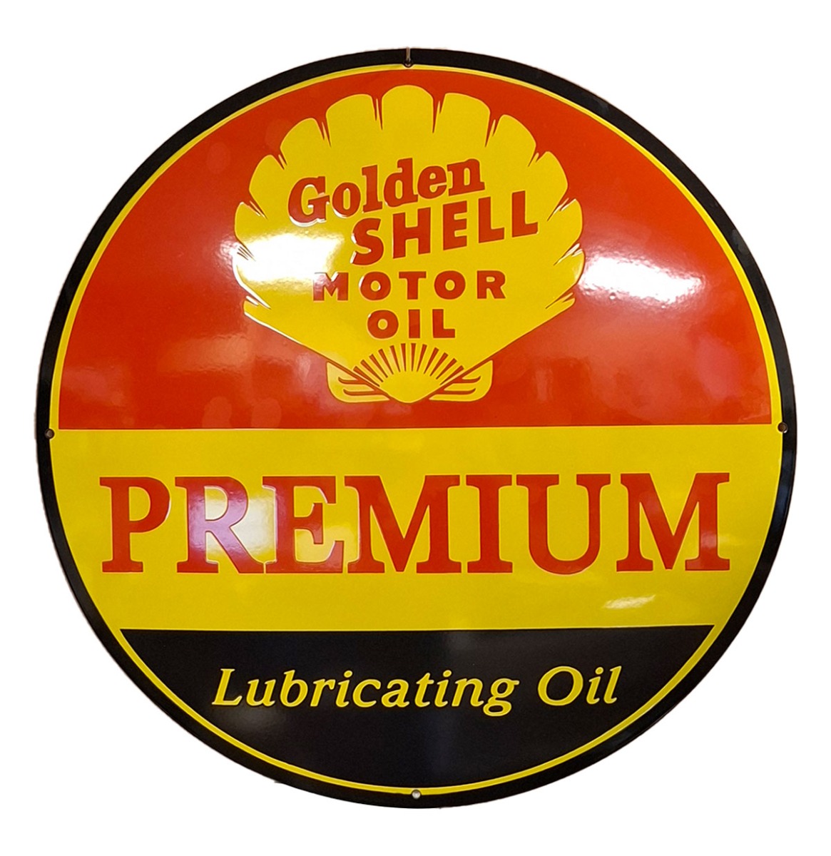 Golden Shell Premium Motor Oil Emaille Bord - Ø50cm | Shell