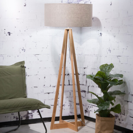 Good&Mojo Vloerlamp 'Everest' Bamboe en Eco linnen