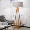 Good&Mojo Vloerlamp 'Everest' Bamboe en Eco linnen