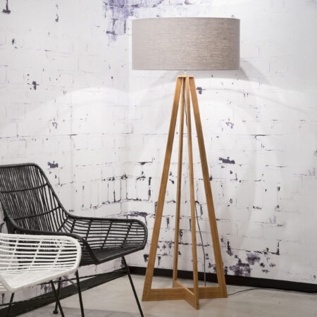 Good&Mojo Vloerlamp 'Everest' Bamboe en Eco linnen