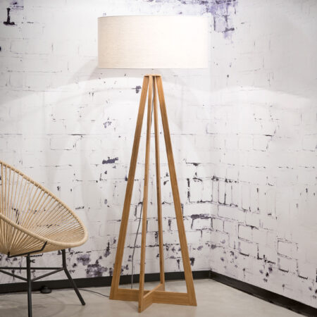 Good&Mojo Vloerlamp 'Everest' Bamboe en Eco linnen