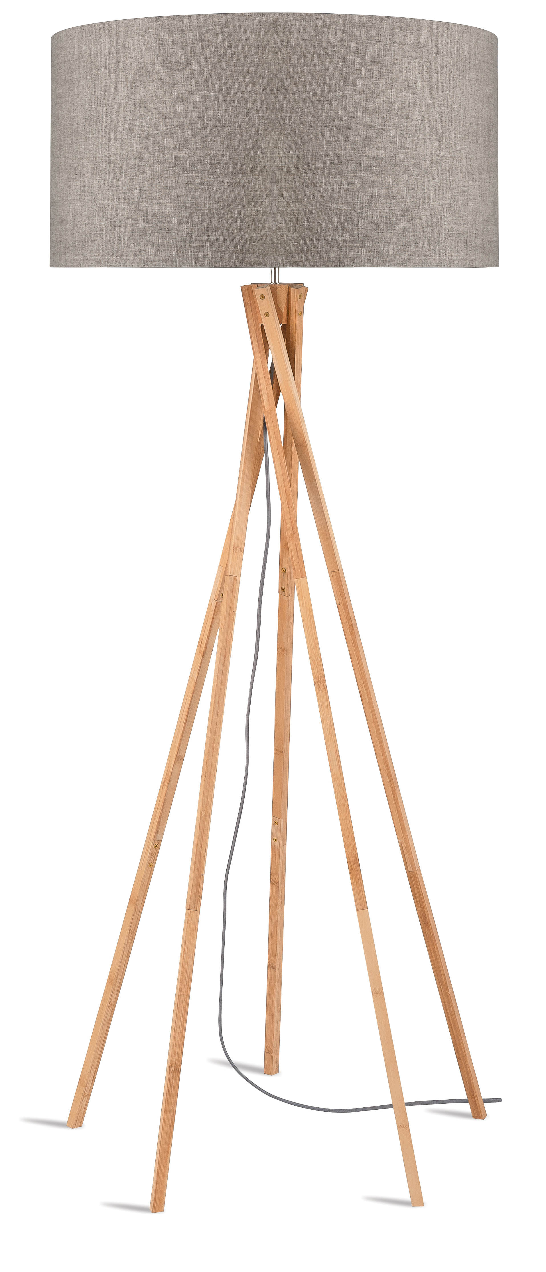 Good&Mojo Vloerlamp 'Kilimanjaro' Bamboe en Eco linnen