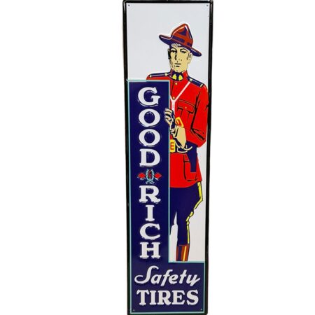 Goodrich Safety Tires Stalen Bord met Relief - 73 x 20cm | Fiftiesstore