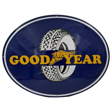 Goodyear Logo Ovaal Emaille Bord - 68 x 53cm | Goodyear