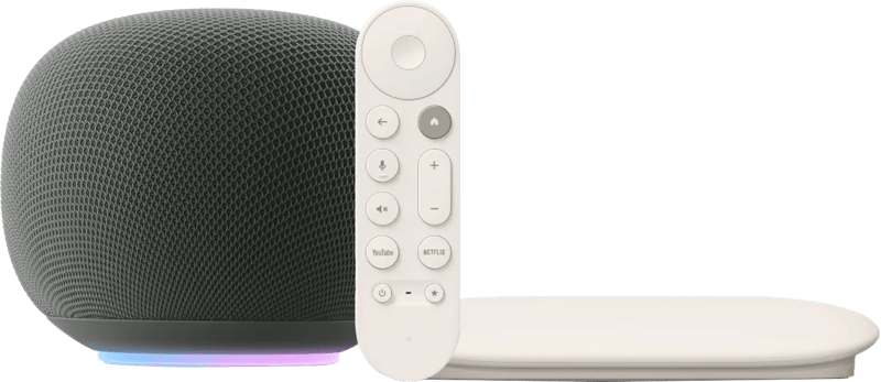Google Home Speaker Grijs + Google TV Streamer 4K