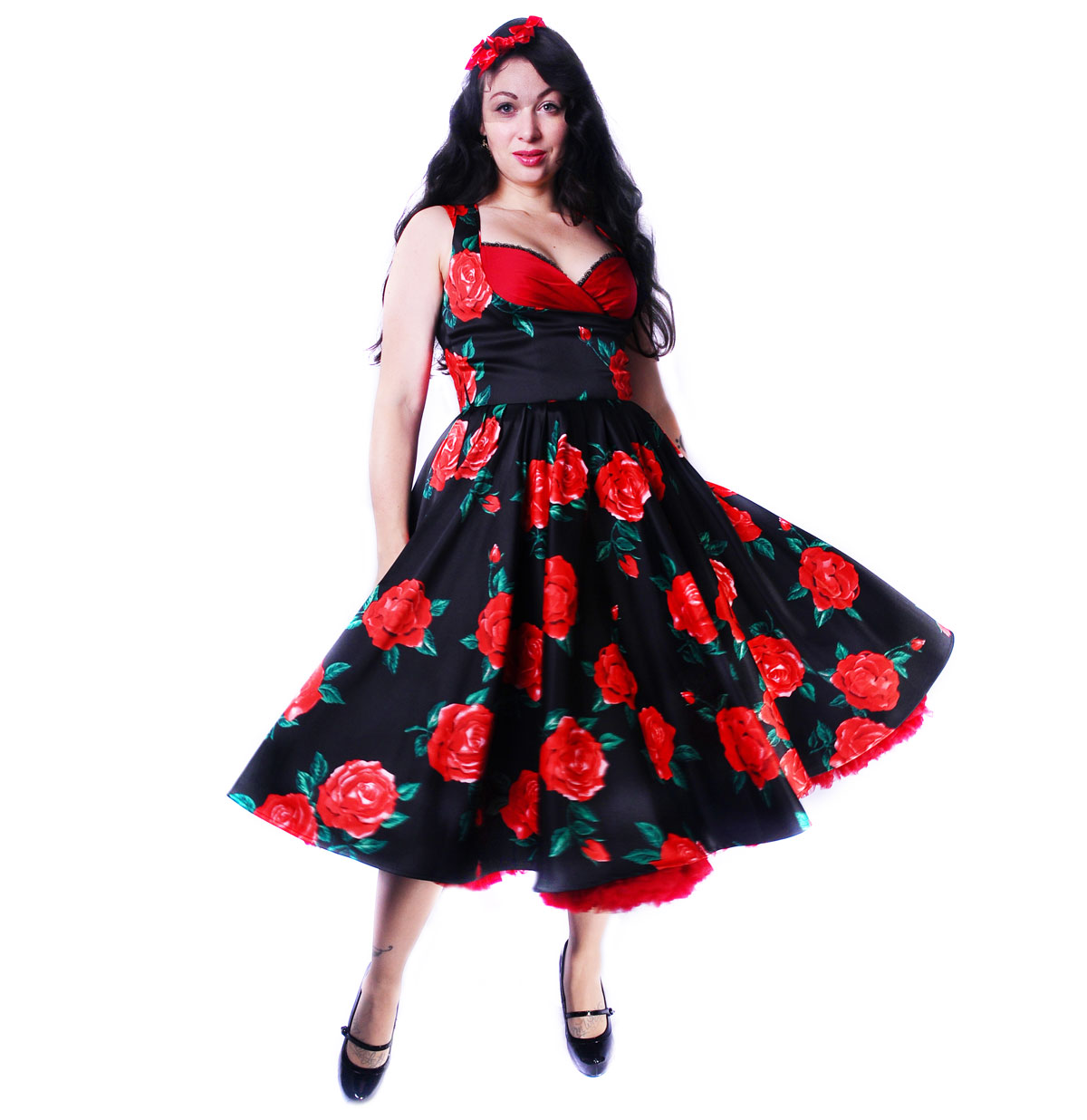 Grace Dress Spanish Roses-M | 43% korting | Pinup Couture