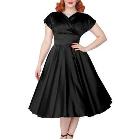 Grace Duchess Dress Satin Black-40 (NL)/ 12 (UK) | 47% korting | Vivien of Holloway