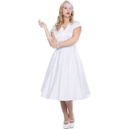 Grace Duchess Satin Dress White-M | 24% korting | Vivien of Holloway