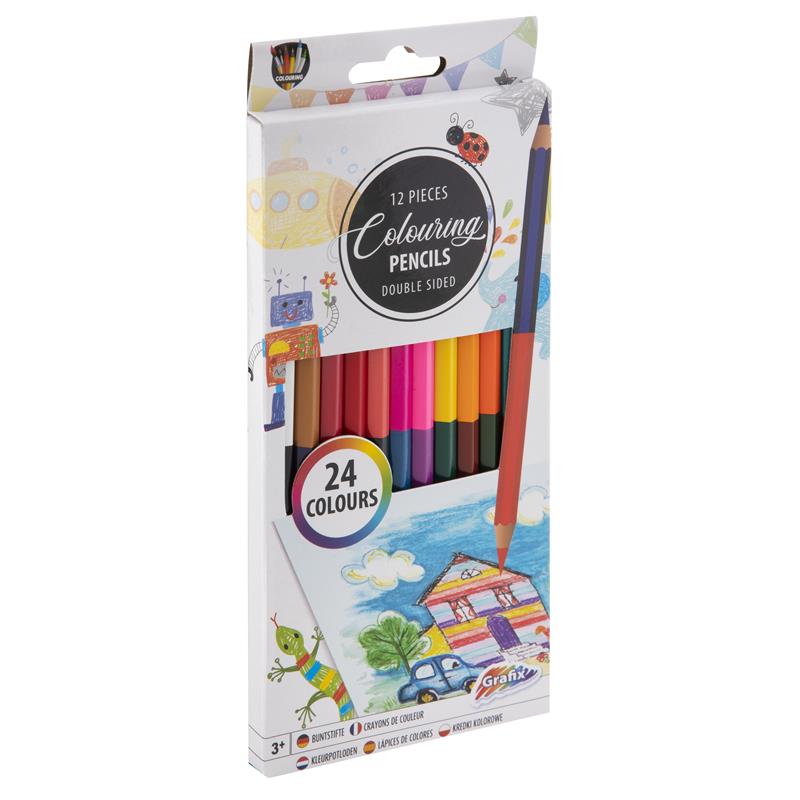 Grafix 12 Duo kleurpotloden in etui | Grafix