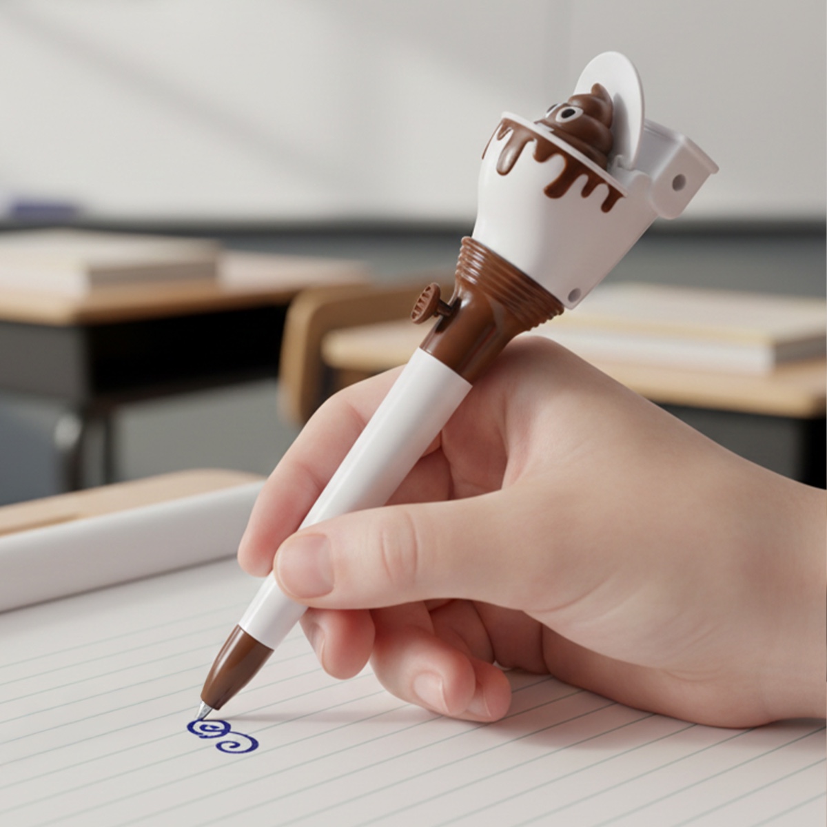 Grappige pen met toilet en drol - 18