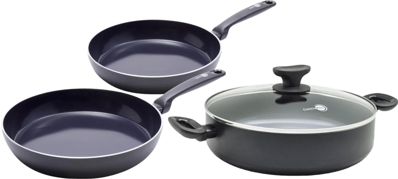 GreenPan Torino Keramische koekenpannenset 24 + 28 cm + Hapjespan 28 cm