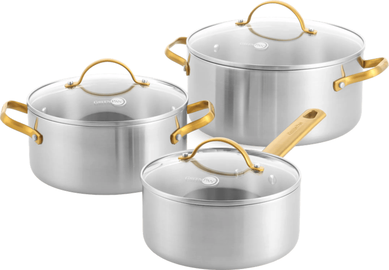 Greenpan Padova Reserve 3-ply Stainless Steel Kookpannenset 6-delig