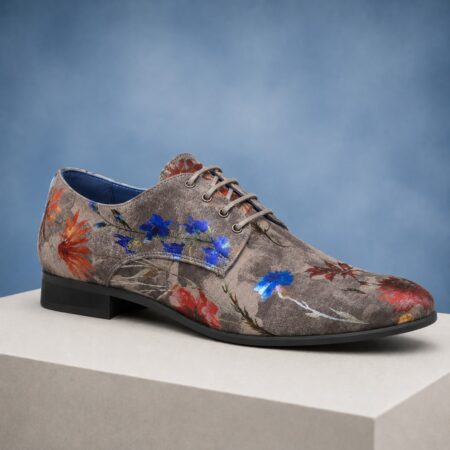 Grey Velour Flora Lureaux - Handgemaakte Nette Schoenen Voor Heren | Lureaux