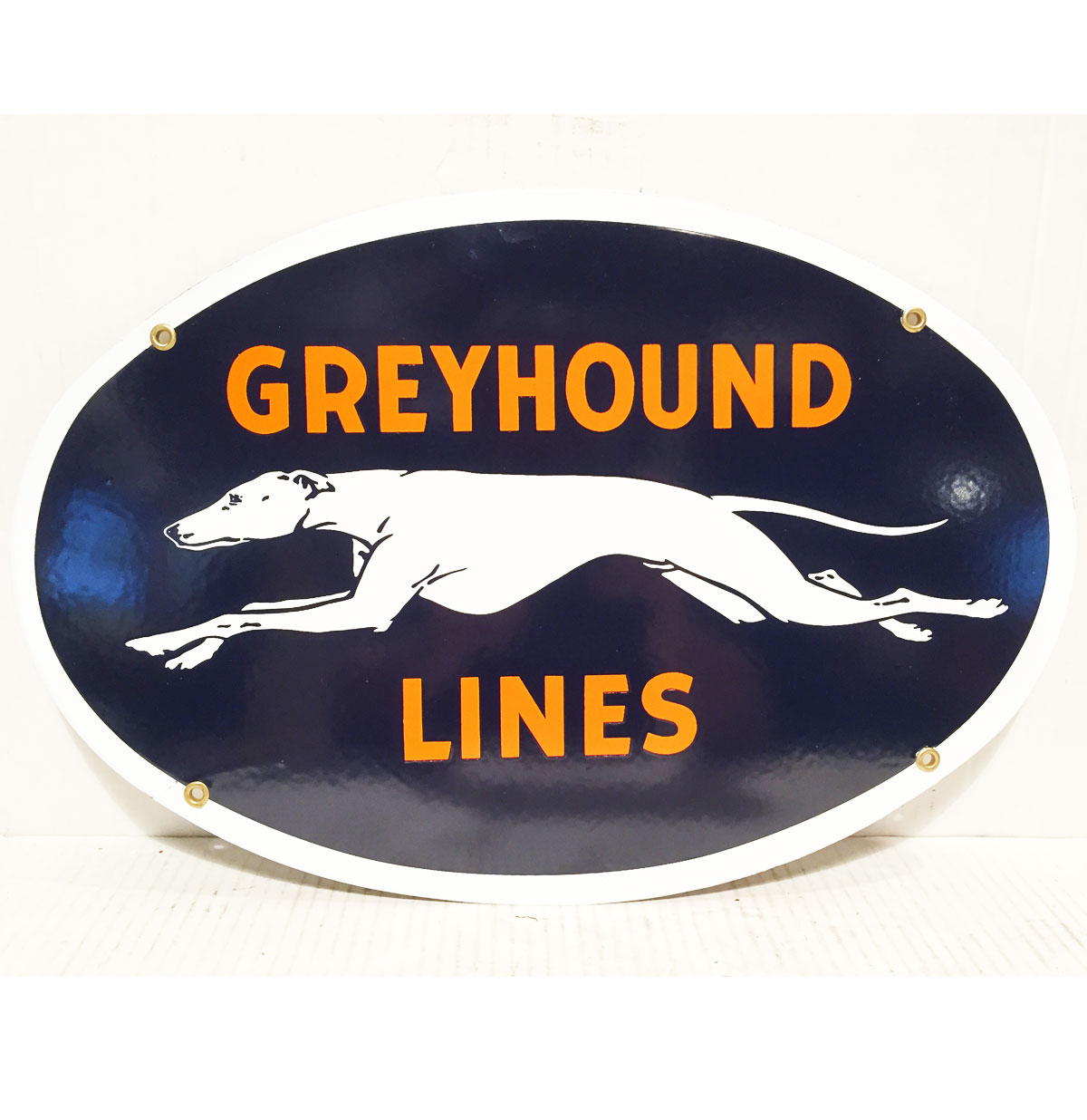 Greyhound Lines Emaille Bord Ovaal | Fiftiesstore