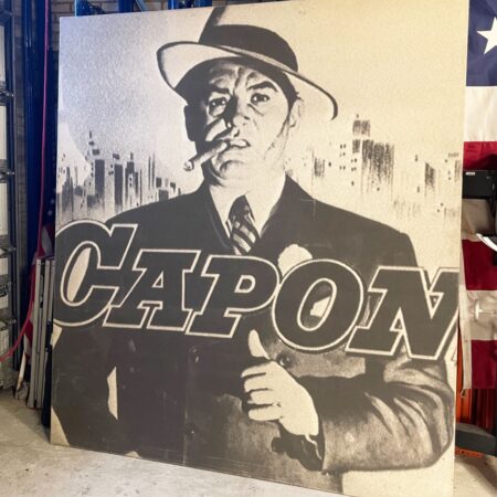 Groot Decor Stuk Al Capone 225 x 225 Stof op Houten Lijst - Vintage | The Dutch Pickers