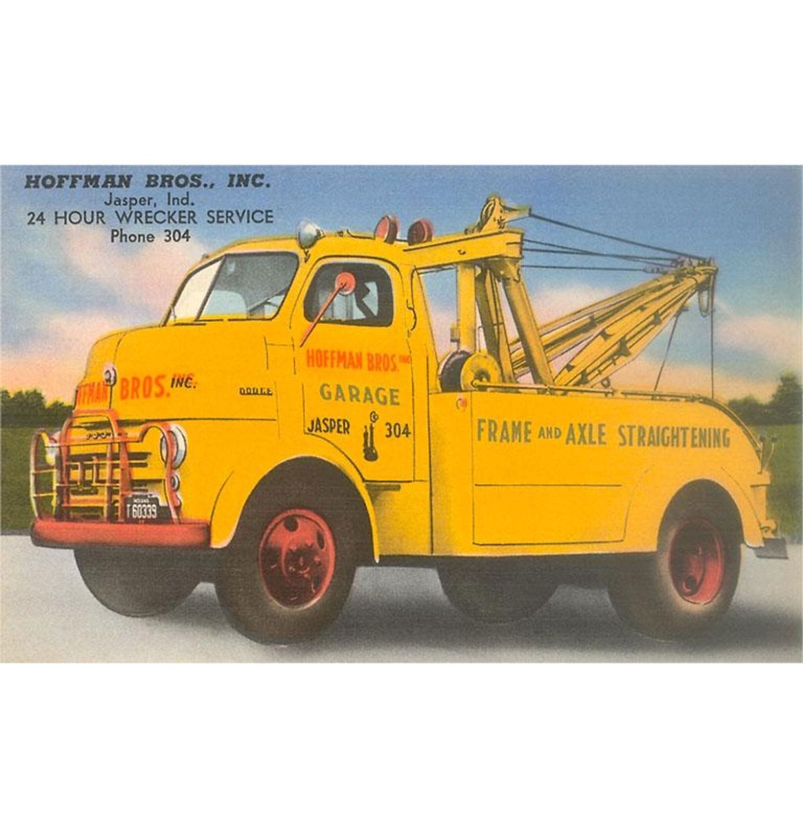 Grote Gele Sleepwagen - Vintage Foto