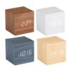 Grundig wekker digitaal houtnerf 6x6x6cm | Grundig