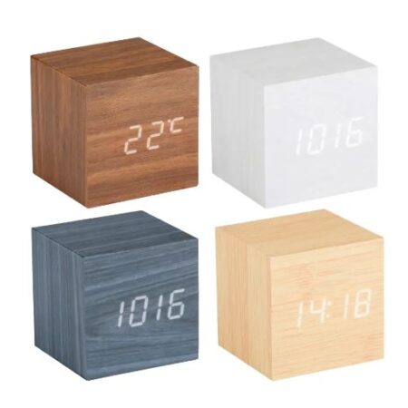 Grundig wekker digitaal houtnerf 6x6x6cm | Grundig