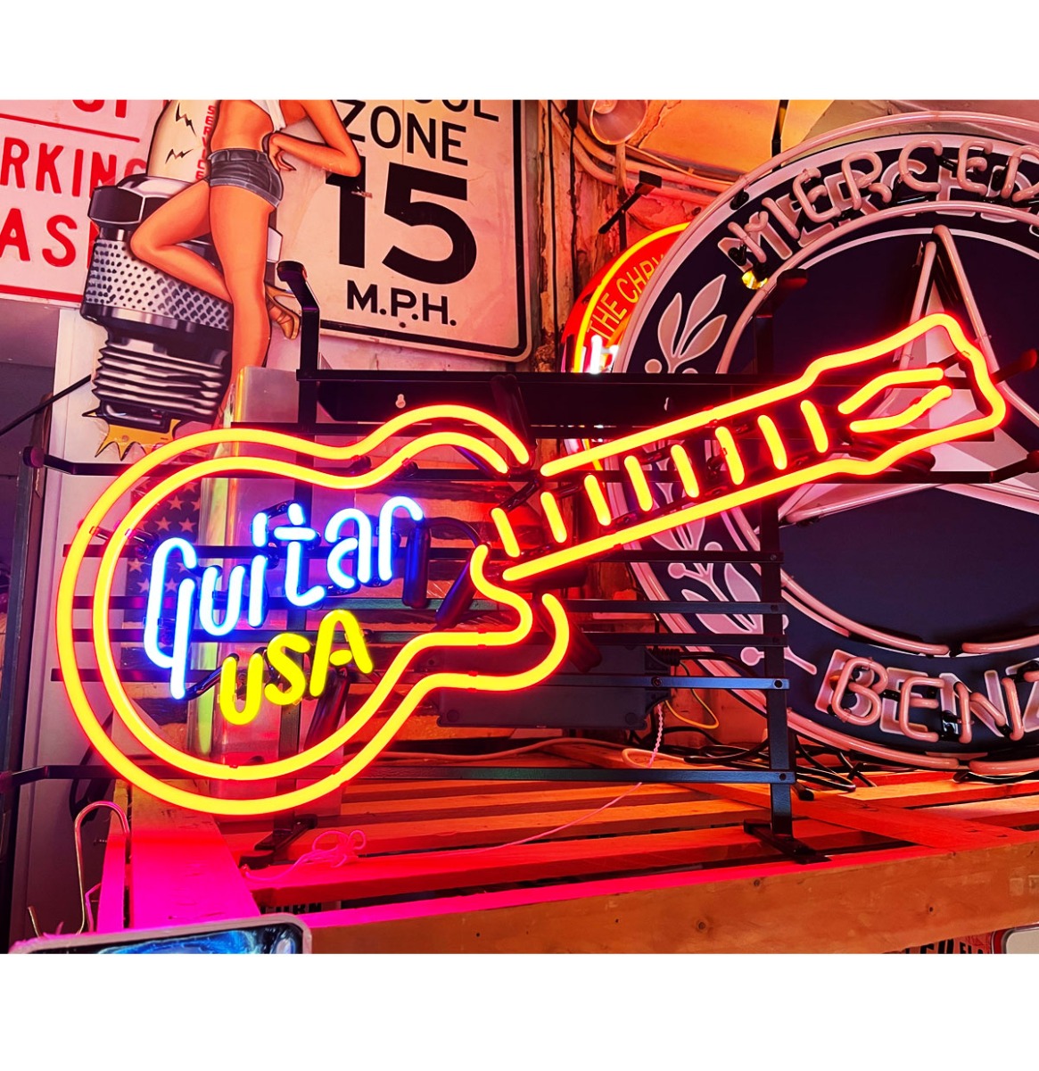 Guitar USA Neon Verlichting 74 x 43 cm | 16% korting | Bennies Fifties