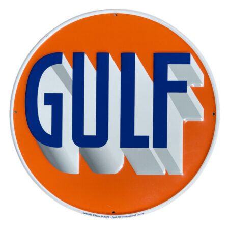 Gulf 1920's Logo Rond Stalen Bord - 30 cm | Gulf
