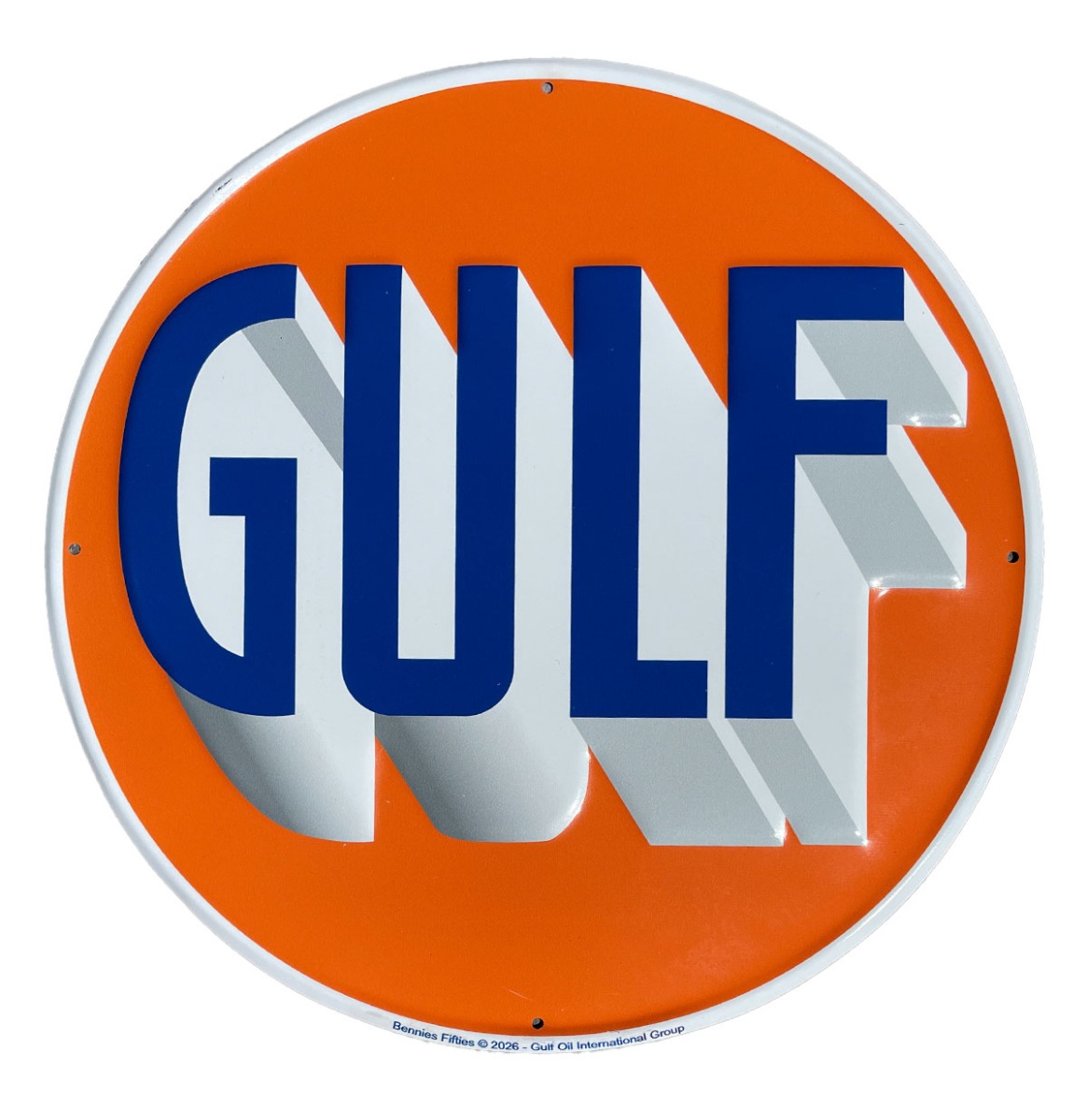 Gulf 1920's Logo Rond Stalen Bord - 30 cm | Gulf