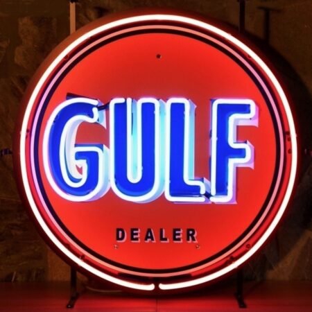 Gulf 1960 Dealer Logo Neon Verlichting 65 cm - Oranje