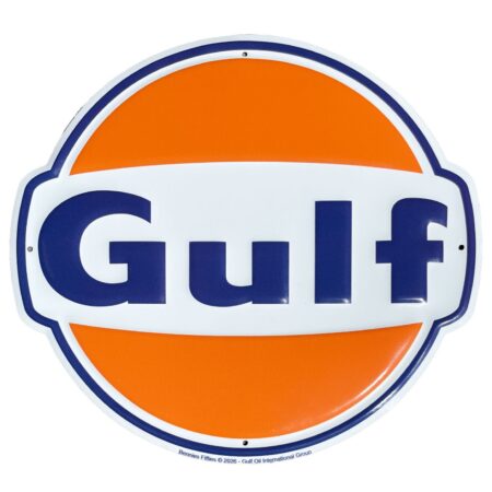 Gulf 1963 Logo Rond Stalen Bord - 30 cm | Gulf